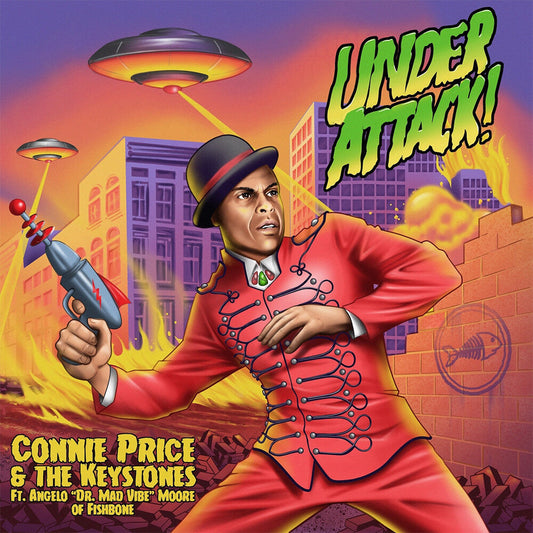 Connie Price & The Keystones ft. Angelo Moore of Fishbone- Under Attack! b/w Under Attack! (Professor Shorthair Remix) [Purple & Green Splatter] [ VINYL LP ]