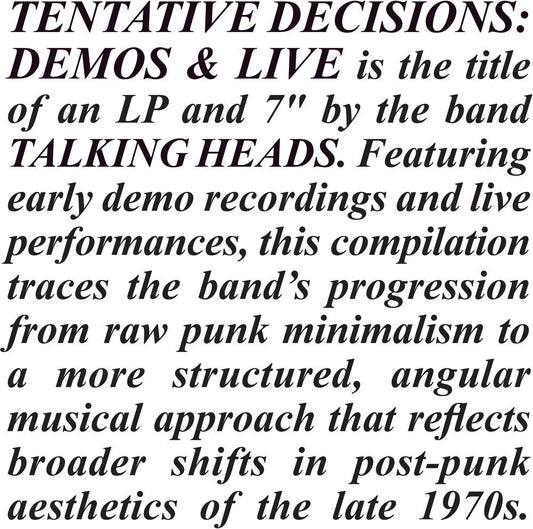 Talking Heads- Tentative Decisions: Demos & Live (Wsv) [ VINYL LP ]