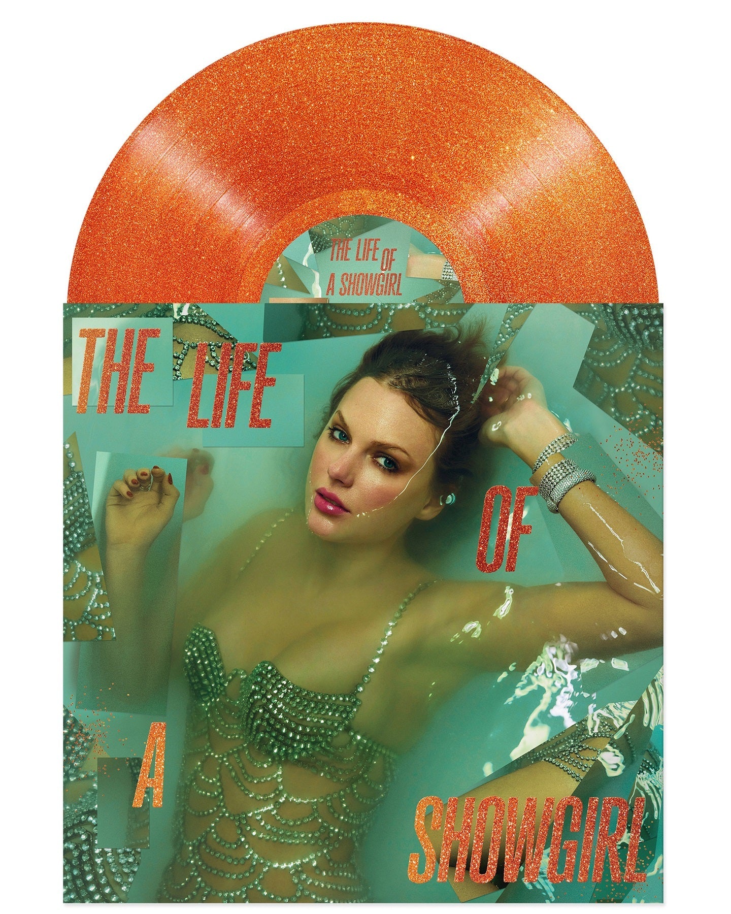 Taylor Swift- The Life of a Showgirl [Sweat and Vanilla Perfume Portofino Orange Glitter Vinyl] (DAMAGED) [ VINYL LP ]